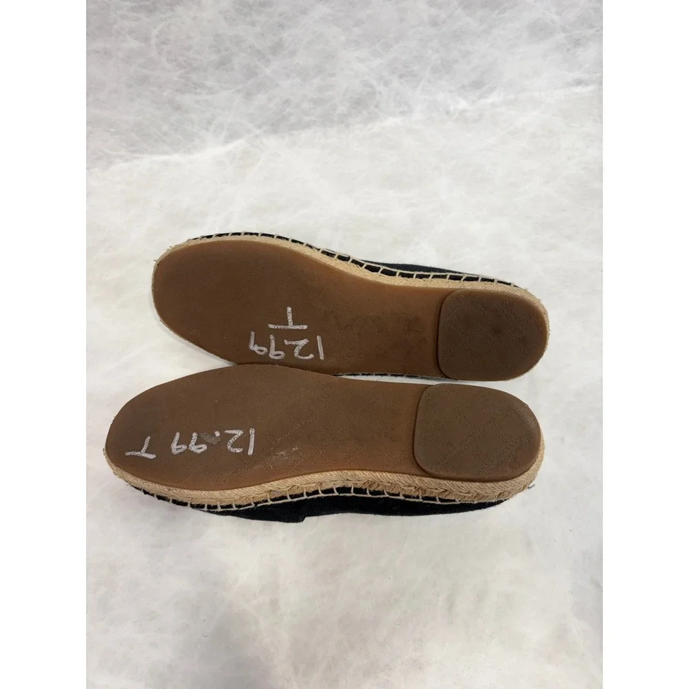 Vionic Valeri Black Canvas Espadrille Slip On Flats Orthotic Support 356VALE 8.5